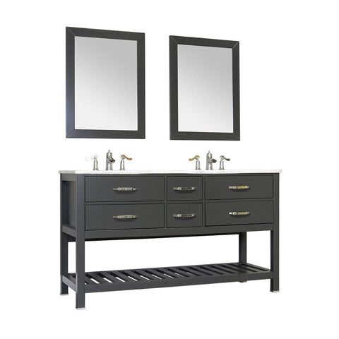 Image of Alya Bath Manhattan 60" Double Contemporary Bathroom Vanity with Countertop FW-8017-60-G-NT-DBL-BMT-NM