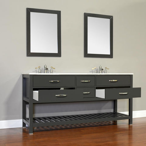 Image of Alya Bath Manhattan 72" Double Contemporary Bathroom Vanity with Countertop FW-8017-72-B-NT-DBL-BMT-NM