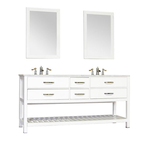 Image of Alya Bath Manhattan 72" Double Contemporary Bathroom Vanity with Countertop FW-8017-72-W-NT-DBL-BMT-NM