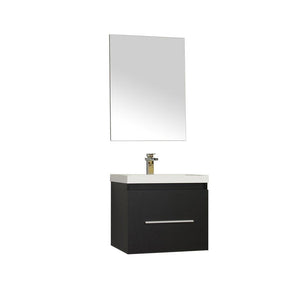 Alya Bath Ripley 24" Single Wall Mount Modern Bathroom Vanity Set with Mirror AT-8006-B-S