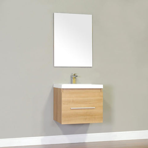 Image of Alya Bath Ripley 24" Single Wall Mount Modern Bathroom Vanity Set with Mirror AT-8006-B-S