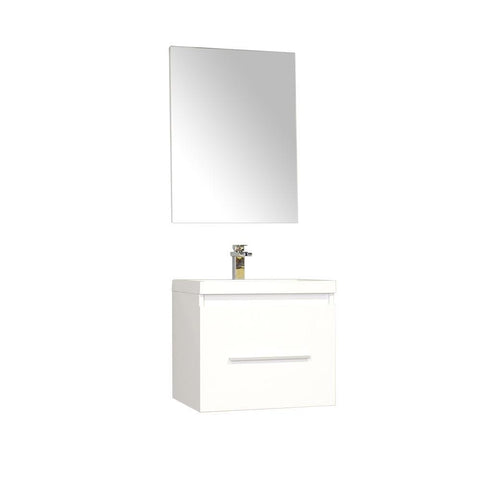 Image of Alya Bath Ripley 24" Single Wall Mount Modern Bathroom Vanity Set with Mirror AT-8006-W-S