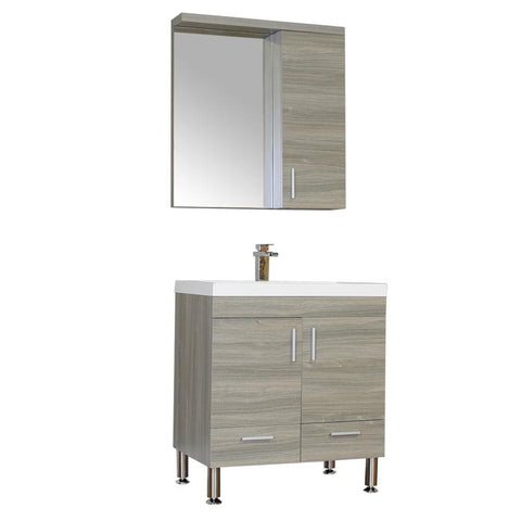 Image of Alya Bath Ripley 30" Single Modern Bathroom Vanity Set with Mirror AT-8085-G-S