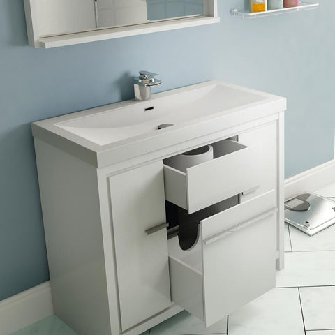 Image of Alya Bath Ripley 36" Single Modern Bathroom Vanity Set AT-8060-36-W-S