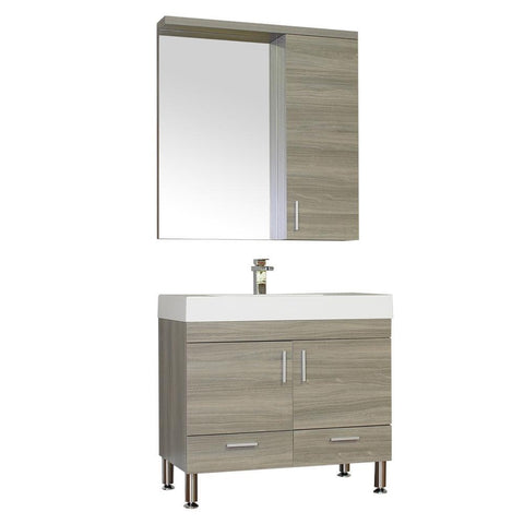 Image of Alya Bath Ripley 36" Single Modern Bathroom Vanity Set with Mirror AT-8089-G-S