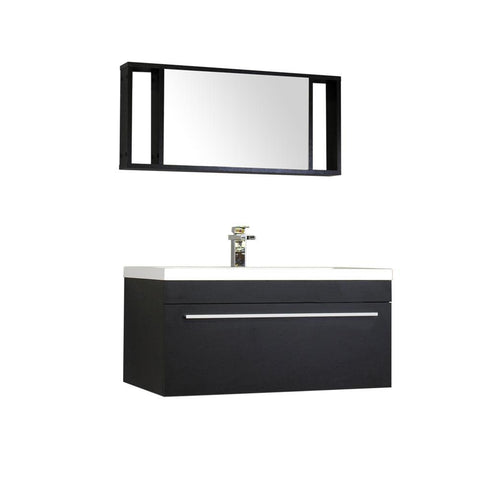 Image of Alya Bath Ripley 36" Single Wall Mount Modern Bathroom Vanity Set with Mirror AT-8090-B-S