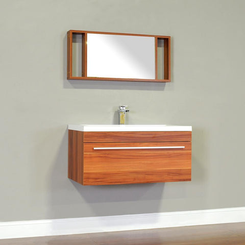 Alya Bath Ripley 36" Single Wall Mount Modern Bathroom Vanity Set with Mirror AT-8090-B-S