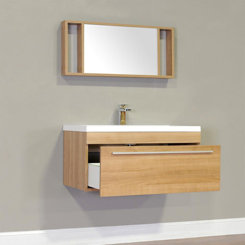 Image of Alya Bath Ripley 36" Single Wall Mount Modern Bathroom Vanity Set with Mirror AT-8090-B-S