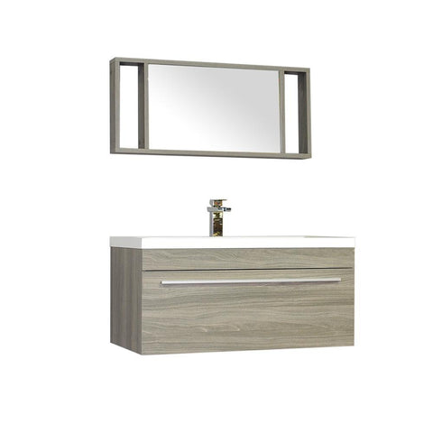 Image of Alya Bath Ripley 36" Single Wall Mount Modern Bathroom Vanity Set with Mirror AT-8090-G-S