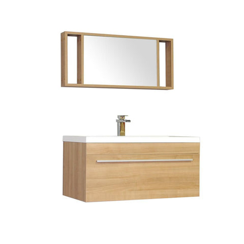 Image of Alya Bath Ripley 36" Single Wall Mount Modern Bathroom Vanity Set with Mirror AT-8090-LO-S