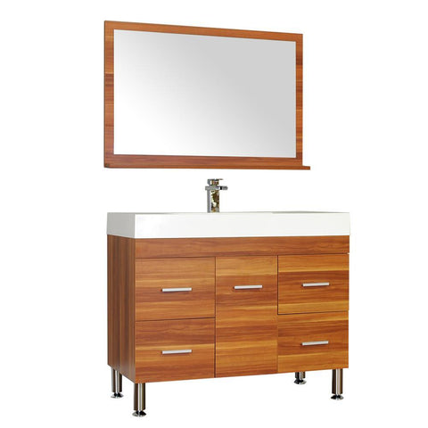 Image of Alya Bath Ripley 39" Single Modern Bathroom Vanity Set with Mirror AT-8041-C-S