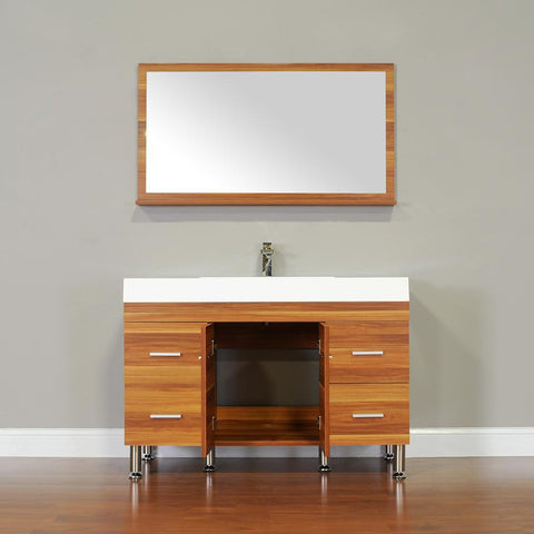 Image of Alya Bath Ripley 47" Single Modern Bathroom Vanity Set with Mirror AT-8042-B-S