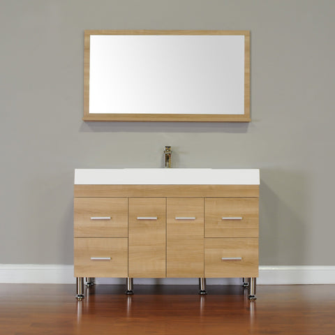 Image of Alya Bath Ripley 47" Single Modern Bathroom Vanity Set with Mirror AT-8042-B-S