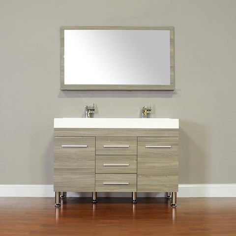Image of Alya Bath Ripley 48" Double Modern Bathroom Vanity Set with Mirror AT-8048-B-D-S