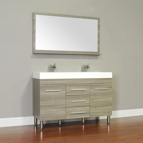 Image of Alya Bath Ripley 48" Double Modern Bathroom Vanity Set with Mirror AT-8048-B-D-S