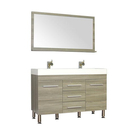 Image of Alya Bath Ripley 48" Double Modern Bathroom Vanity Set with Mirror AT-8048-G-D-S