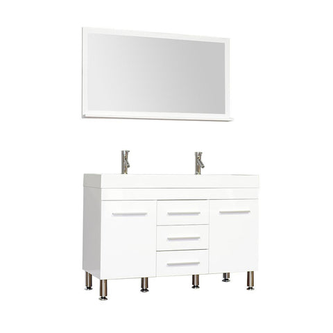 Image of Alya Bath Ripley 48" Double Modern Bathroom Vanity without Mirror AT-8048-W-D