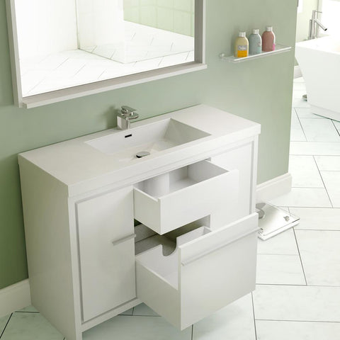 Image of Alya Bath Ripley 48" Single Modern Bathroom Vanity Set AT-8060-48-W-S
