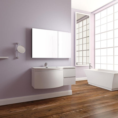 Image of Alya Bath Ripley 48" Single Wall Mount Modern Bathroom Vanity without Mirror AT-8110-48-W-LC