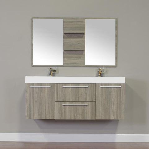 Image of Alya Bath Ripley 54" Double Wall Mount Modern Bathroom Vanity without Mirror AT-8047-B-D