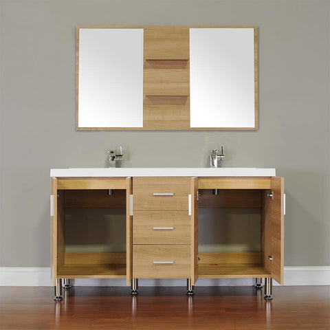 Image of Alya Bath Ripley 56" Double Modern Bathroom Vanity without Mirror AT-8043-B-D