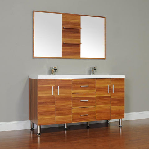 Image of Alya Bath Ripley 56" Double Modern Bathroom Vanity without Mirror AT-8043-B-D