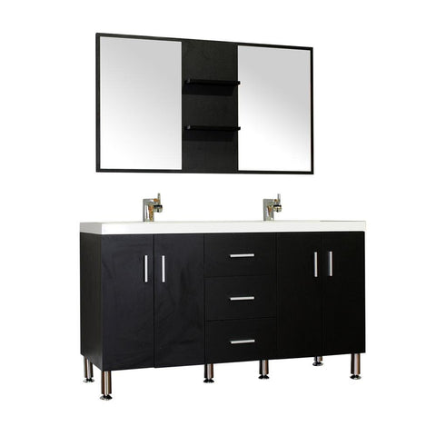 Image of Alya Bath Ripley 56" Double Modern Bathroom Vanity without Mirror AT-8043-B-DS
