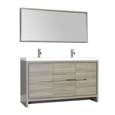Image of Alya Bath Ripley 57" Double Modern Bathroom Vanity Set AT-8060-57-G-S