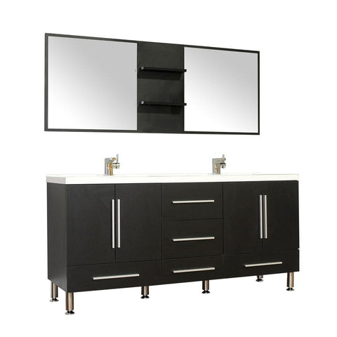 Image of Alya Bath Ripley 67" Double Modern Bathroom Vanity Set with Mirror AT-8063-B-S
