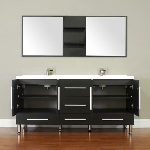 Image of Alya Bath Ripley 67" Double Modern Bathroom Vanity Set with Mirror AT-8063-B-S