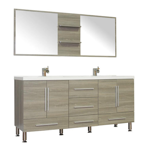 Image of Alya Bath Ripley 67" Double Modern Bathroom Vanity Set with Mirror AT-8063-G-S