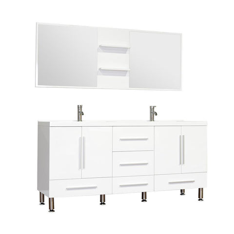 Image of Alya Bath Ripley 67" Double Modern Bathroom Vanity without Mirror AT-8063-W
