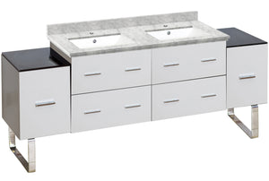 American Imaginations Xena 74-in. W X 17-in. D Modern Plywood-Melamine Vanity Base Set Only In White AI-18547