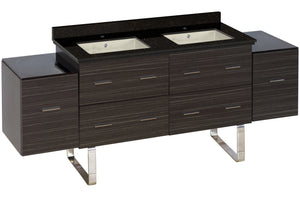 American Imaginations Xena 75.5-in. W Floor Mount Dawn Grey Vanity Set For 1 Hole Drilling Black Galaxy Top Biscuit UM Sink AI-19039