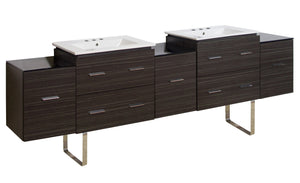 American Imaginations Xena 88.5-in. W Floor Mount Dawn Grey Vanity Set For 3H8-in. Drilling AI-19095