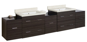 American Imaginations Xena 88.5-in. W Wall Mount Dawn Grey Vanity Set For 1 Hole Drilling  White UM Sink AI-19082