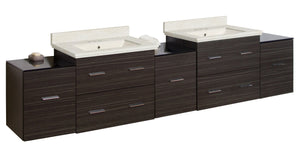 American Imaginations Xena 88.5-in. W Wall Mount Dawn Grey Vanity Set For 3H4-in. Drilling  Biscuit UM Sink AI-19087