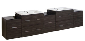 American Imaginations Xena 88.5-in. W Wall Mount Dawn Grey Vanity Set For 3H8-in. Drilling AI-19074
