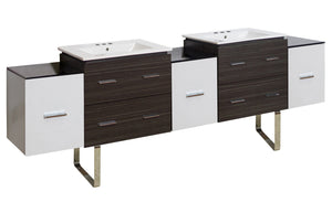 American Imaginations Xena 90-in. W Floor Mount White-Dawn Grey Vanity Set For 3H4-in. Drilling AI-20212