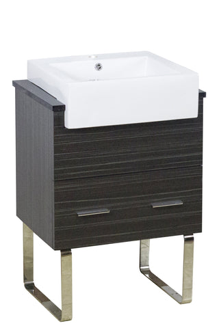 Image of American Imaginations Xena Farmhouse 22.75-in. W X 18-in. D Modern Plywood-Melamine Vanity Base Set Only In Dawn Grey AI-19587