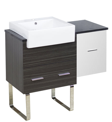 Image of American Imaginations Xena Farmhouse 36.75-in. W X 18-in. D Modern Plywood-Melamine Vanity Base Set Only In White-Dawn Grey AI-19593
