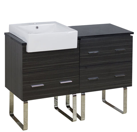 Image of American Imaginations Xena Farmhouse 46-in. W X 18-in. D Modern Plywood-Melamine Vanity Base Set Only In Dawn Grey AI-19634