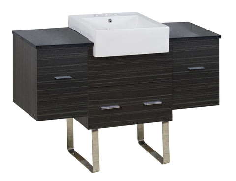 Image of American Imaginations Xena Farmhouse 50.75-in. W X 18-in. D Modern Plywood-Melamine Vanity Base Set Only In Dawn Grey AI-19624