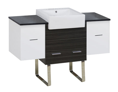 Image of American Imaginations Xena Farmhouse 50.75-in. W X 18-in. D Modern Plywood-Melamine Vanity Base Set Only In White-Dawn Grey AI-19625