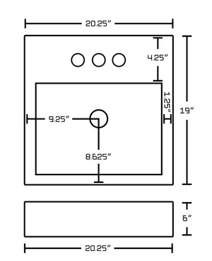American Imaginations Xena Farmhouse 59.5-in. W Floor Mount White-Dawn Grey Vanity Set For 3H4-in. Drilling Black Galaxy Top