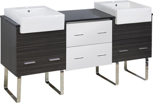 American Imaginations Xena Farmhouse 68.75-in. W X 18-in. D Modern Plywood-Melamine Vanity Base Set Only In White-Dawn Grey AI-19643