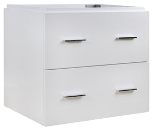 American Imaginations Xena Quartz 48-in. W Floor Mount White Vanity Set For Deck Mount Drilling Black Galaxy Top