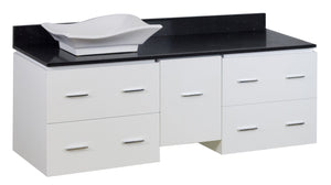 American Imaginations Xena Quartz 60-in. W Wall Mount White Vanity Set For Wall Mount Drilling Black Galaxy Top AI-1516