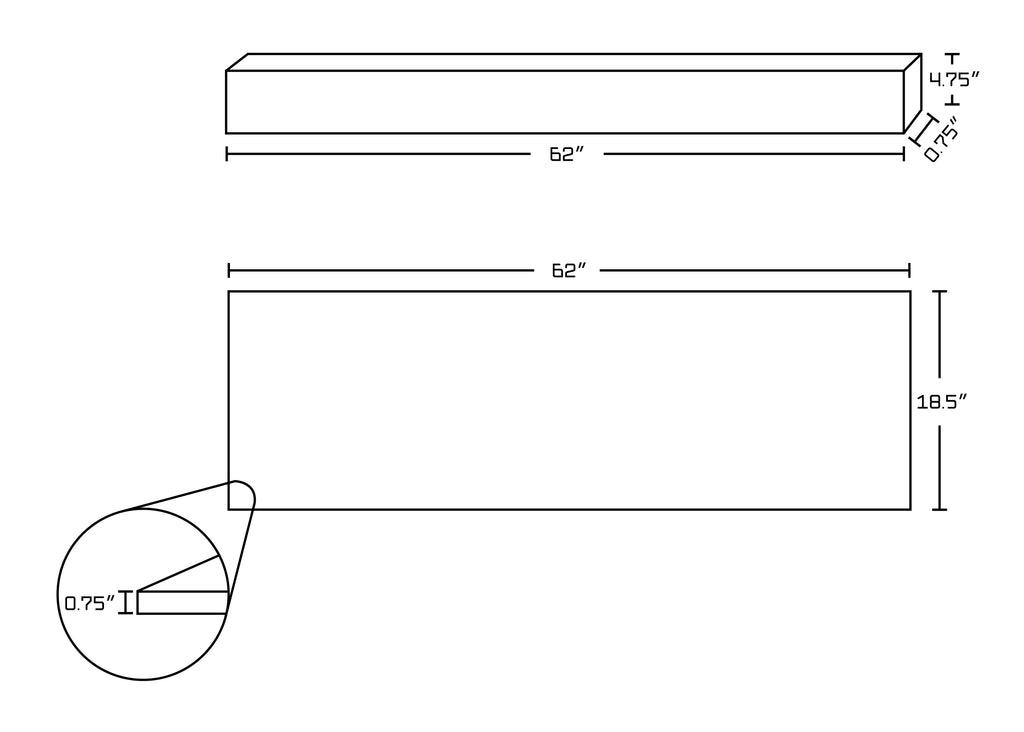 American Imaginations Xena Quartz 62-in. W X 18.5-in. D Quartz Top In Black Galaxy Color For Wall Mount Faucet AI-20279