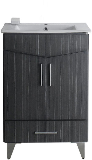 American Imaginations Zen 23.75-in. W Floor Mount Dawn Grey Vanity Set For 1 Hole Drilling AI-18138